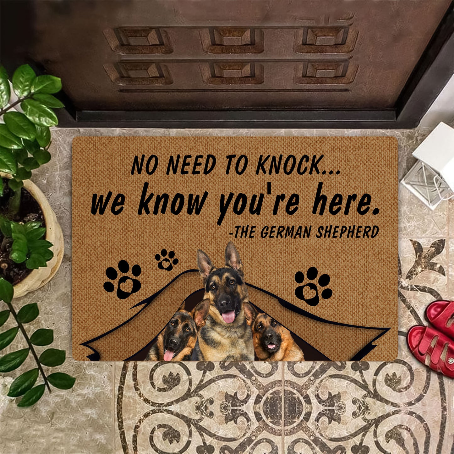 No Need To Knock German Shepherd Doormat