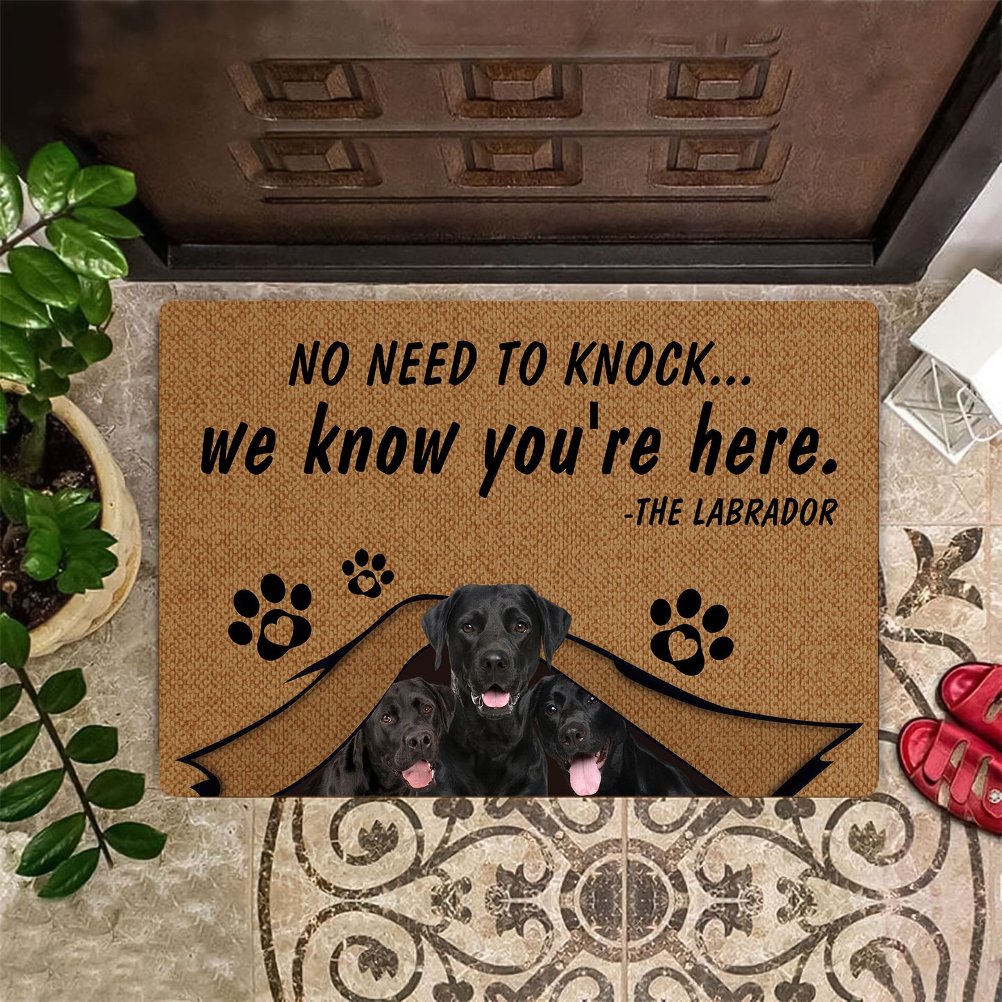 No Need To Knock Labrador Doormat