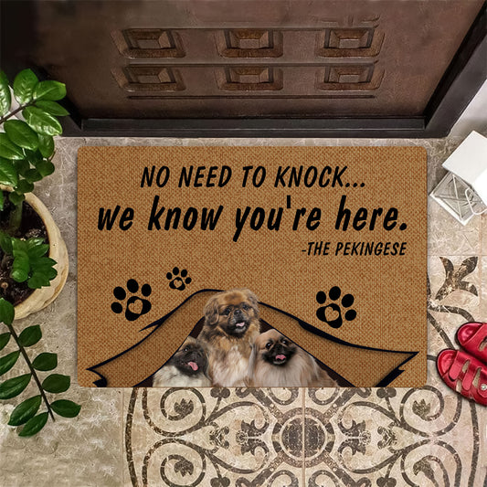 No Need To Knock Pekingese Doormat