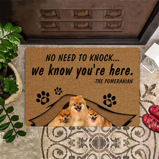 No Need To Knock Pomeranian Doormat