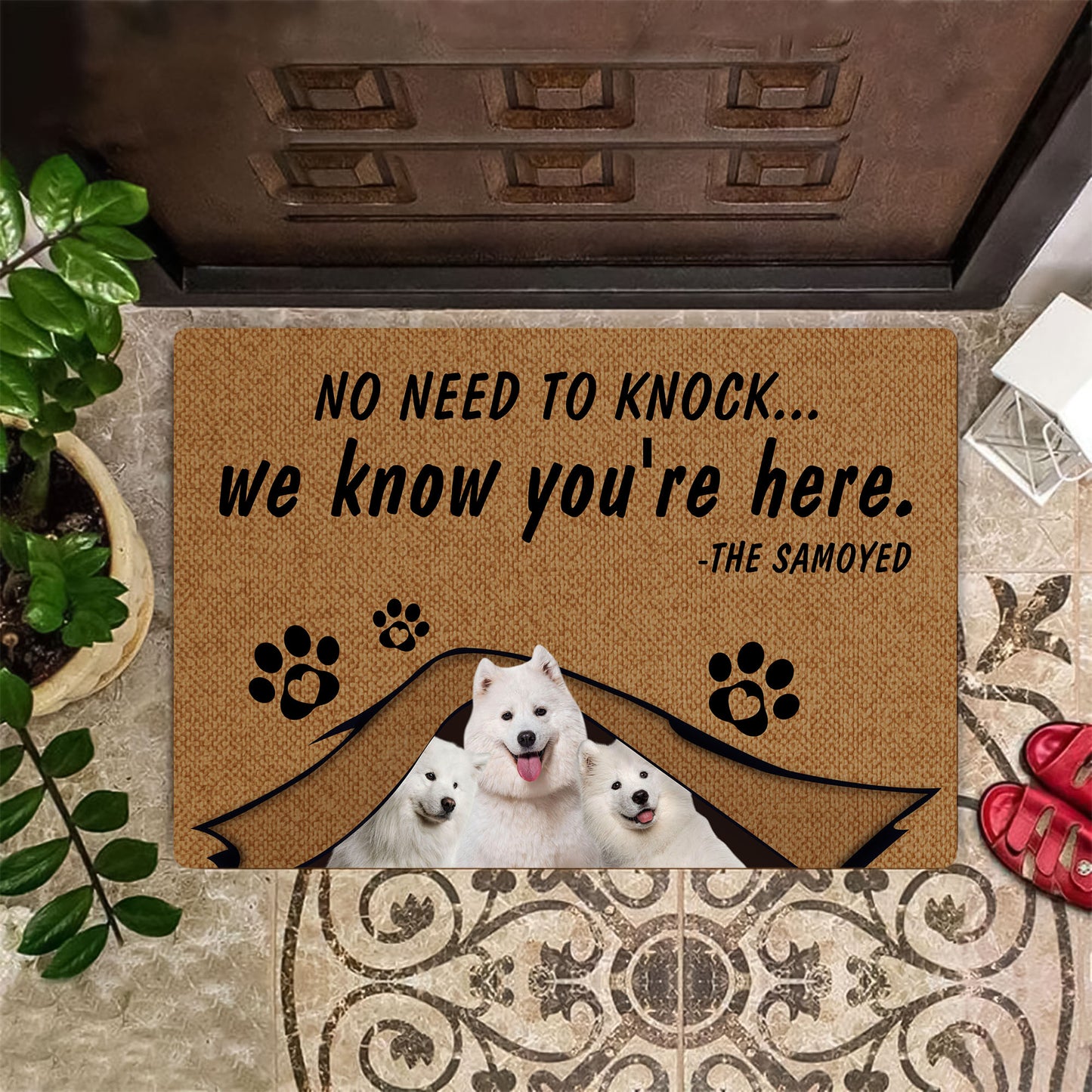 No Need To Knock Samoyed Doormat