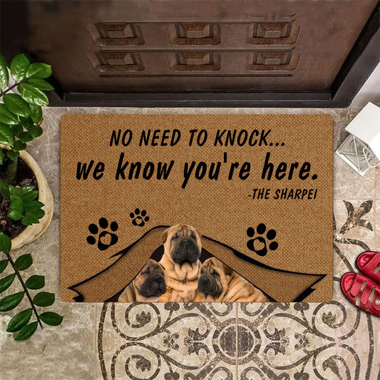 No Need To Knock Shar Pei Doormat