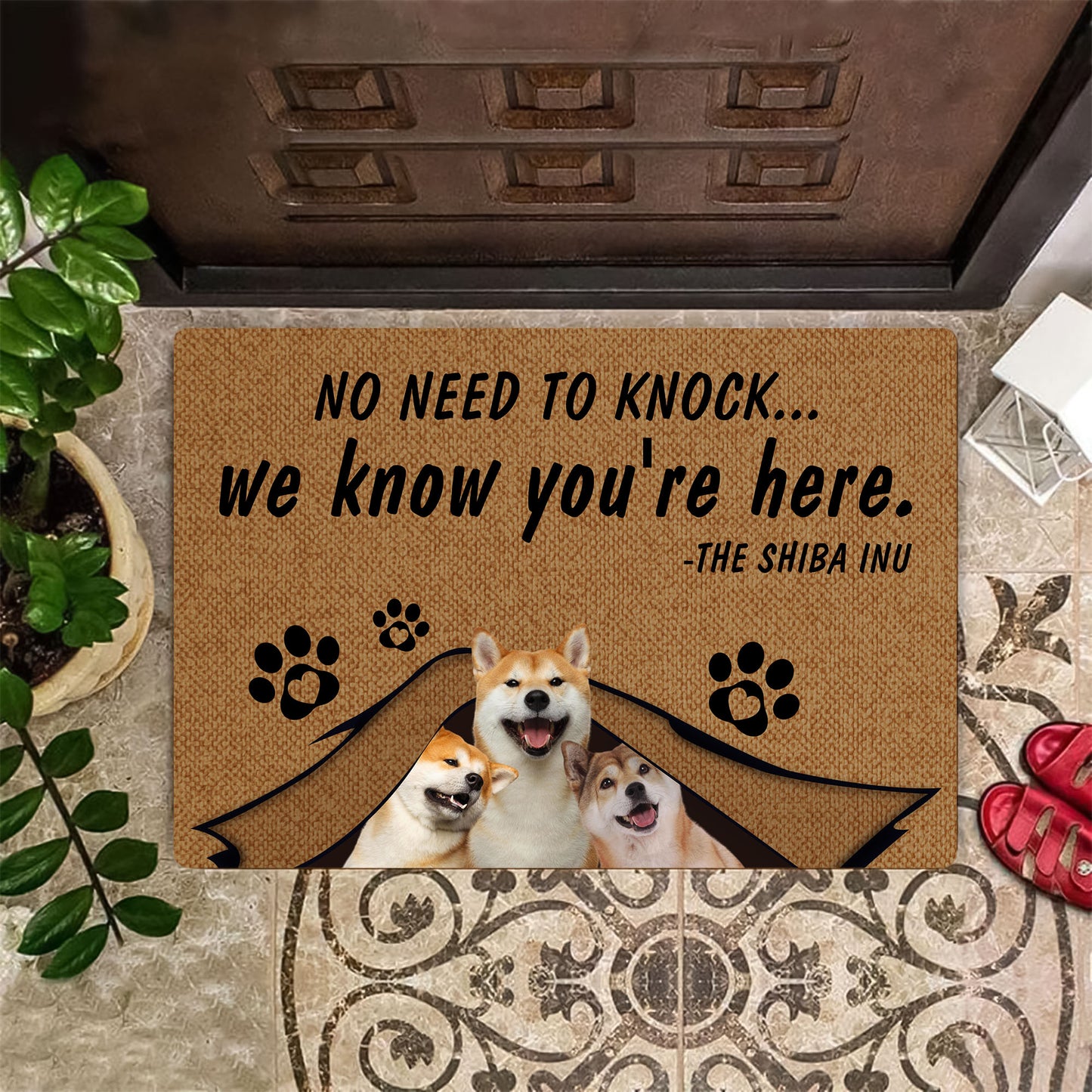 No Need To Knock Shiba inu Doormat