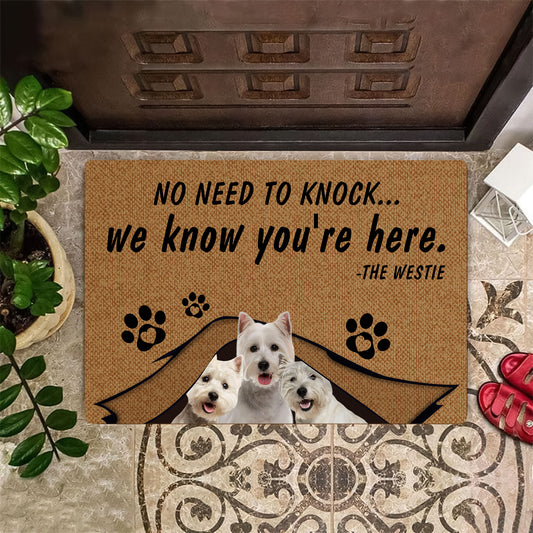 No Need To Knock Westie Doormat