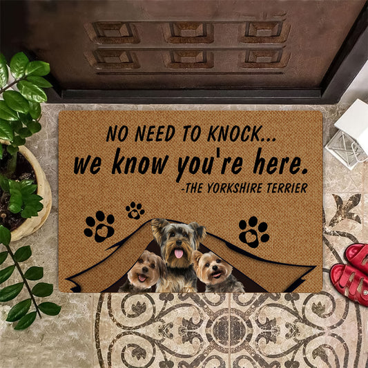 No Need To Knock Yorkie Doormat