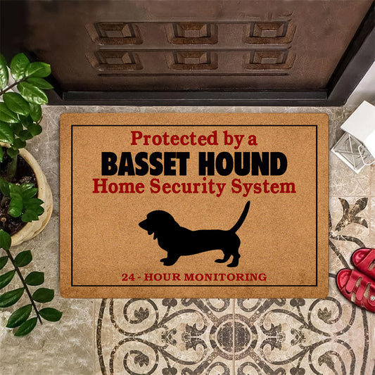 Protected By Basset Hound Doormat