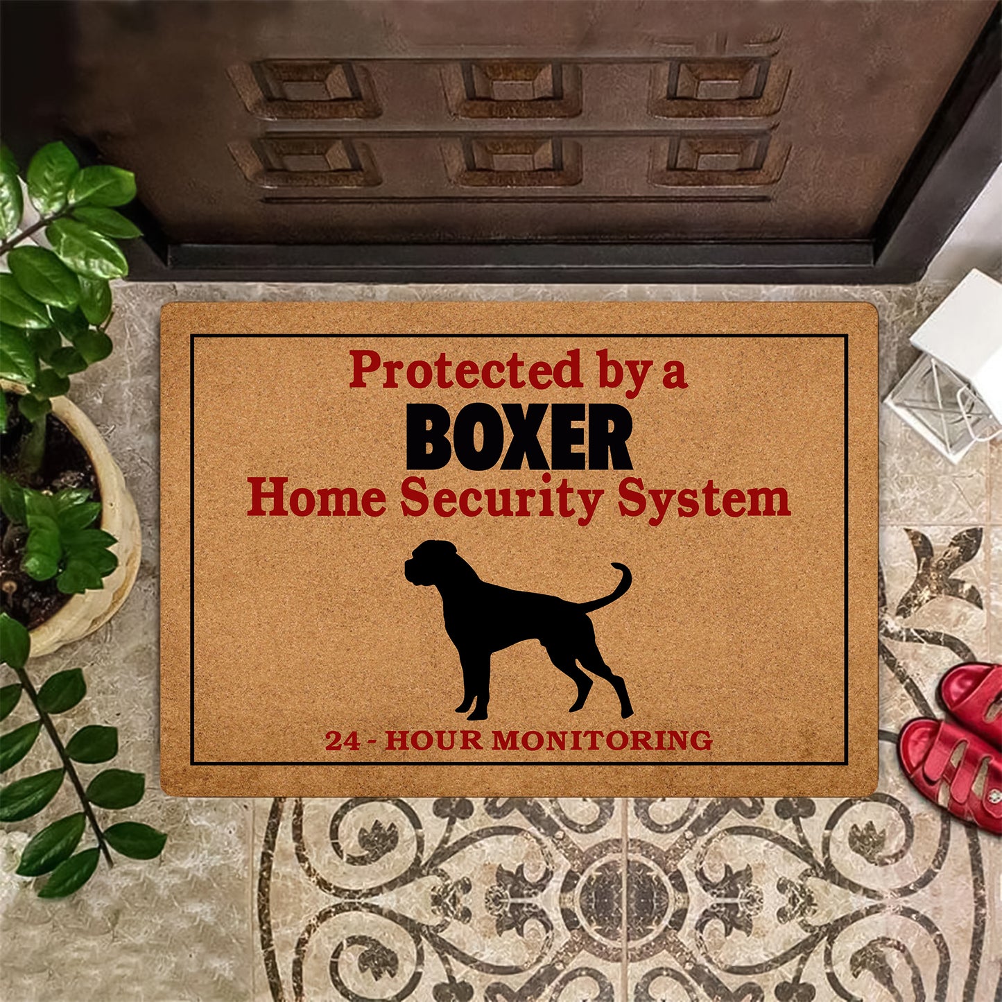 Protected By Boxer Doormat