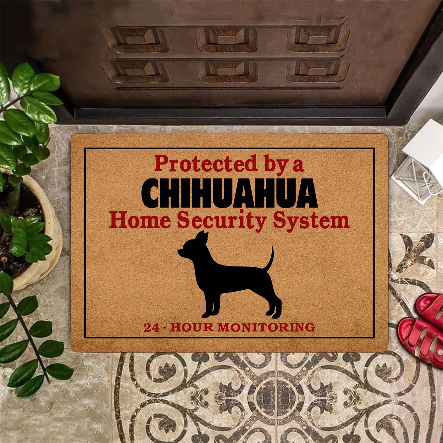 Protected By Chihuahua Doormat