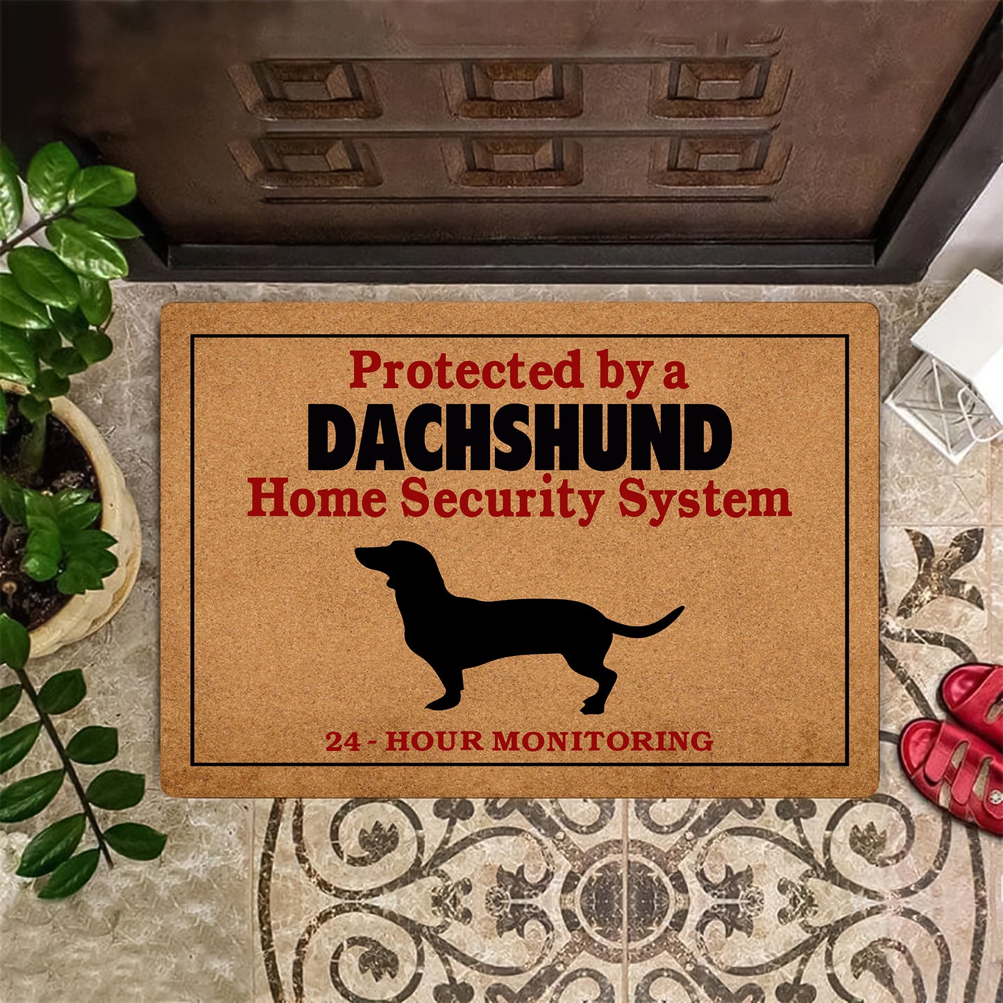 Protected By Dachshund Doormat