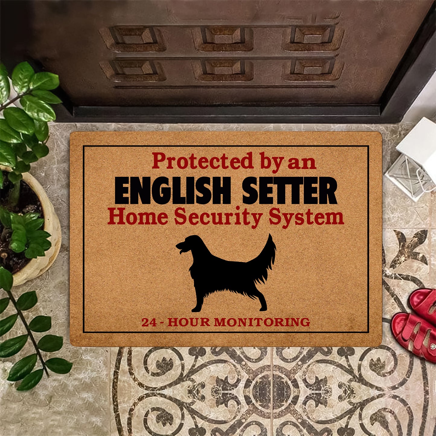 Protected By English Setter Doormat