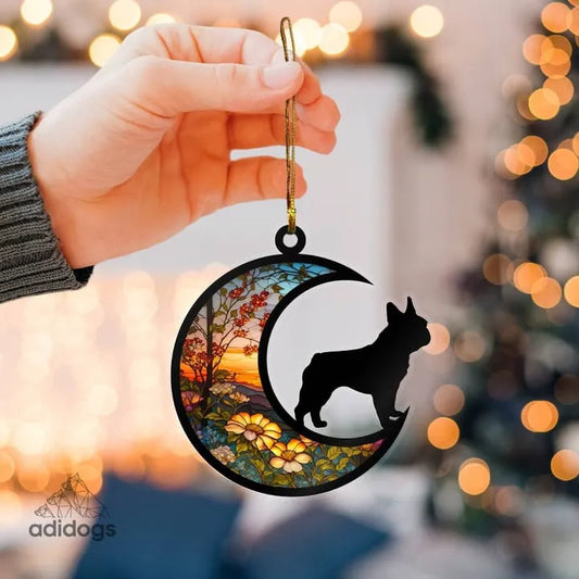 French Bulldog Elegant Floral Ornaments