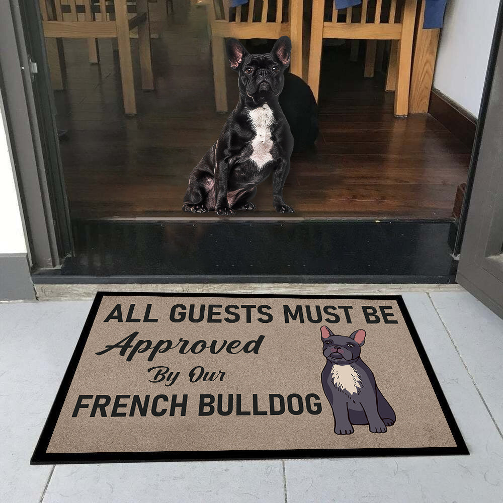 Approved By French Bulldog Doormat