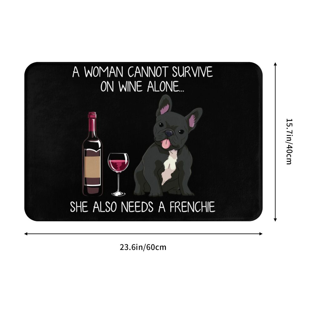 French Bulldog Wine Doormat