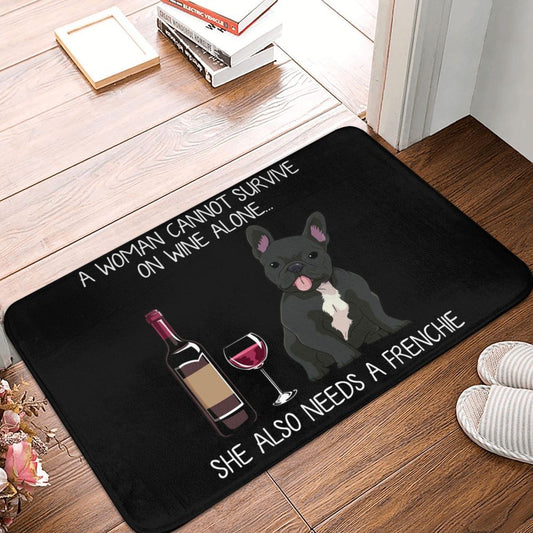 French Bulldog Wine Doormat