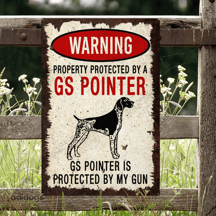 GS Pointer Warning Metal Sign