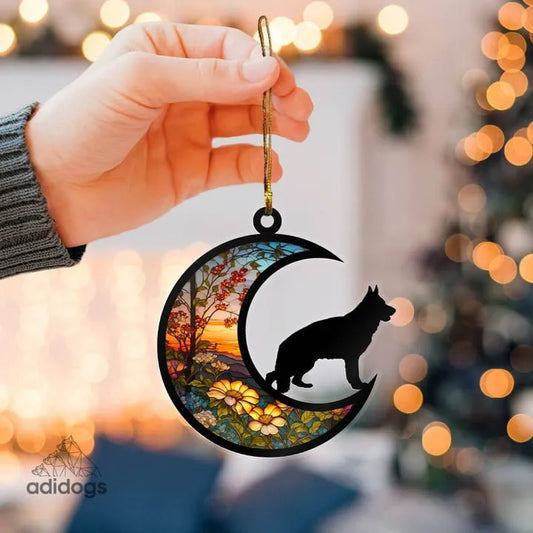 German Shepherd Elegant Floral Ornaments