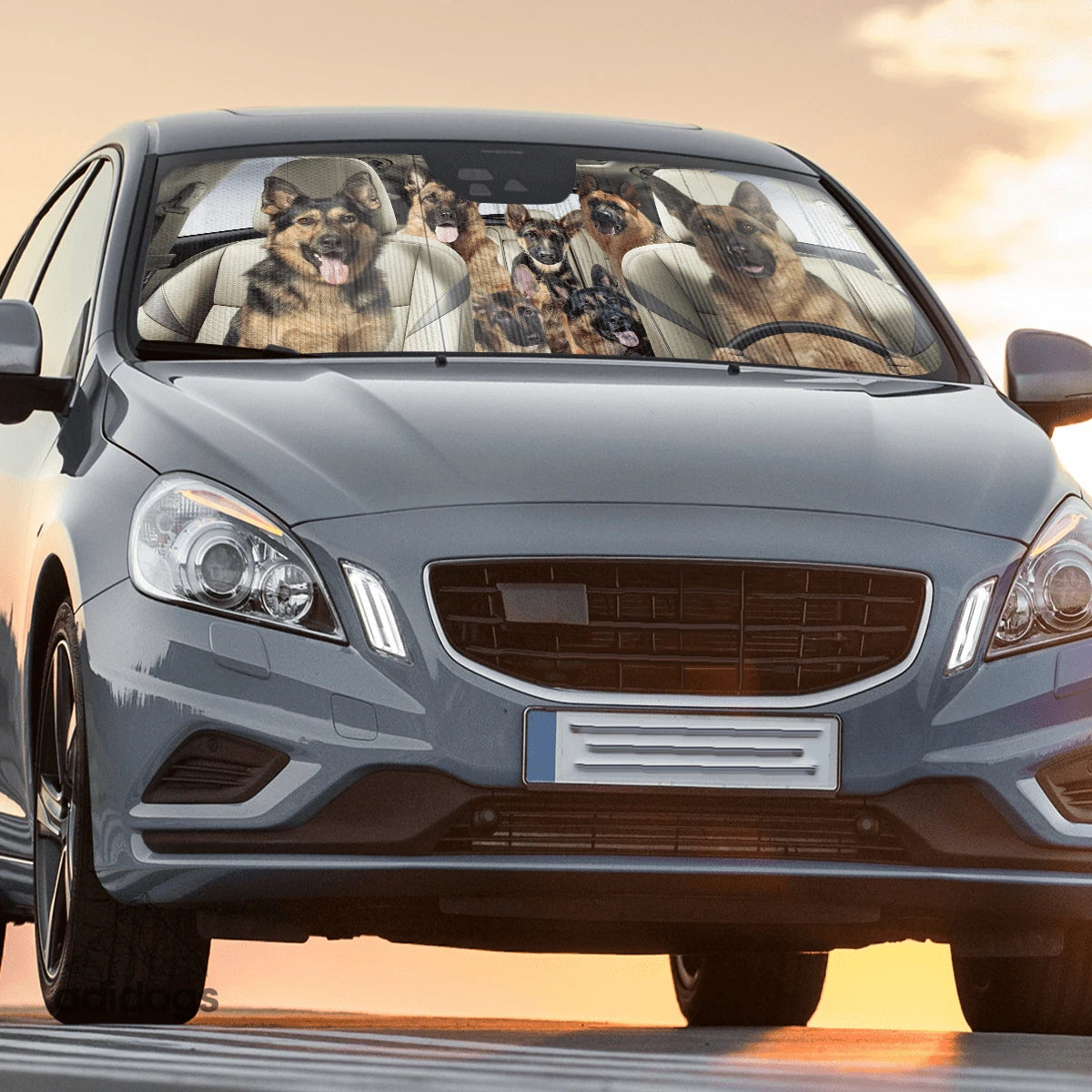 German Shepherd Family Car Sunshade