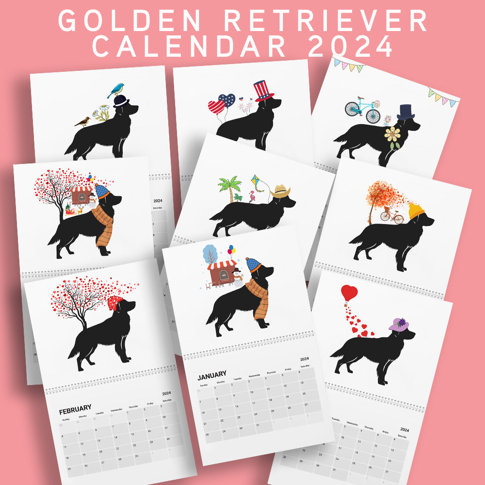 Golden Retriever Wall Calendar 2024