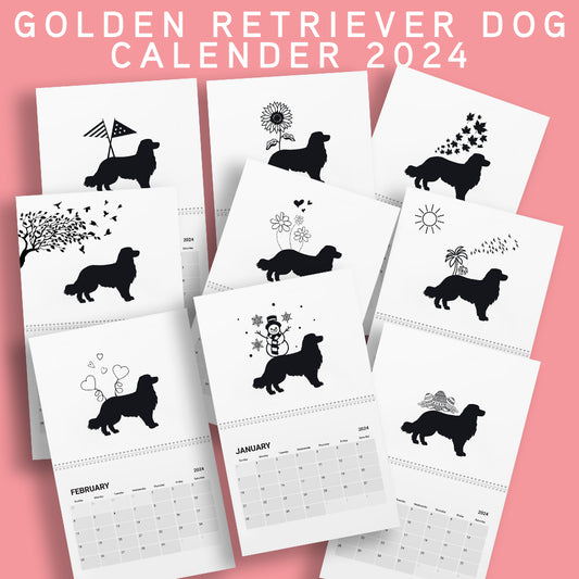 Golden Retriever Calendar 2024