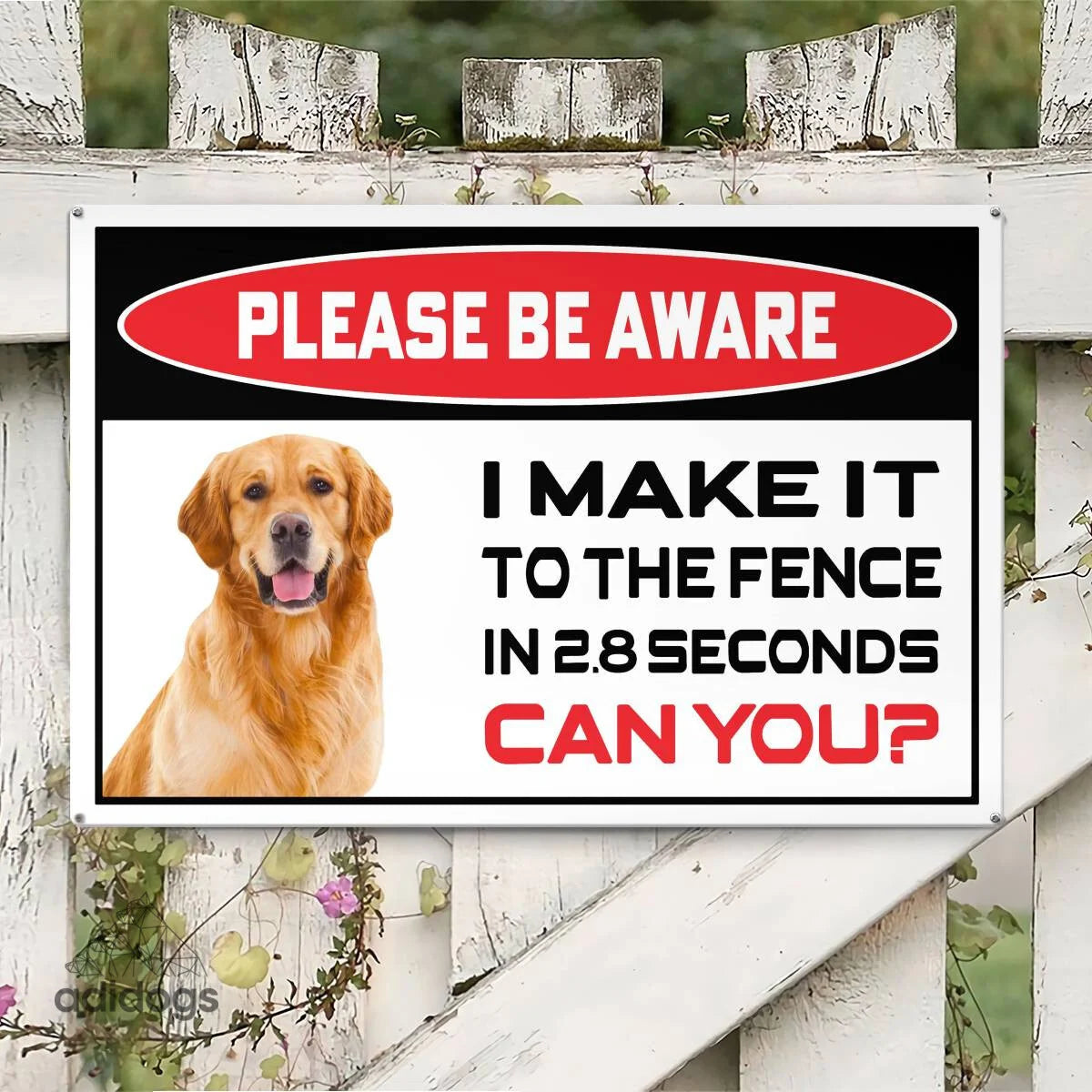 Please Be Aware of Golden Retriever Sign