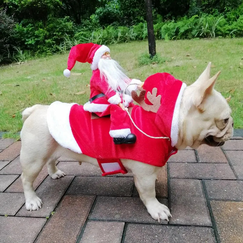 Santa Riding Christmas Dog Costume Jacket