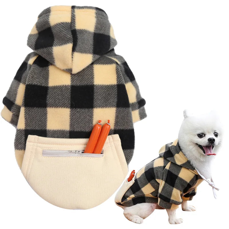 Pomeranian Plaid winter Hoodies