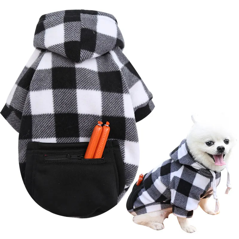 Pomeranian Plaid winter Hoodies