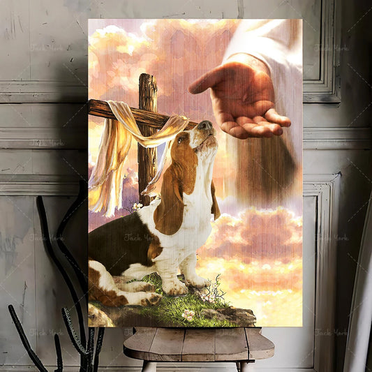 Basset Hound God hand Canvas