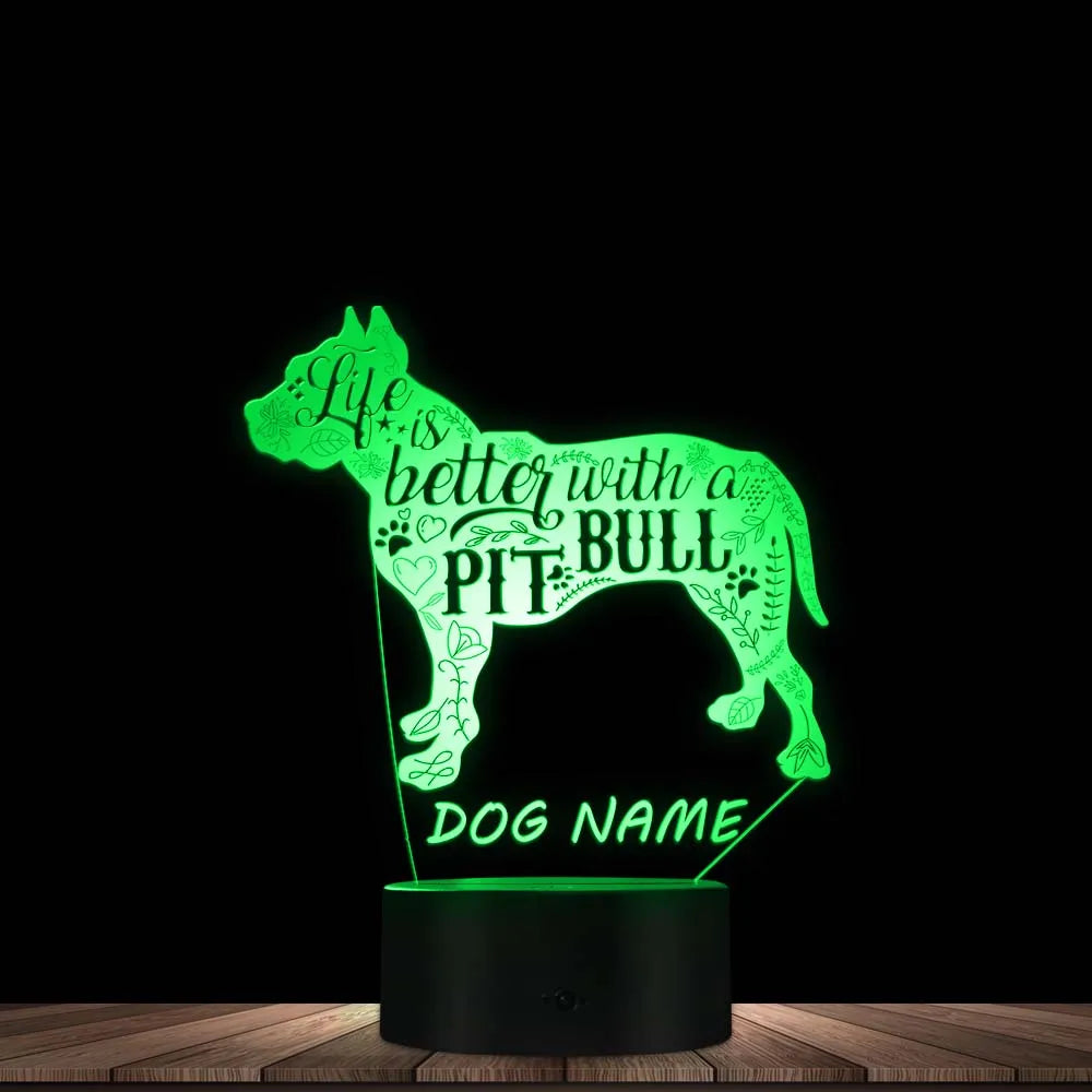 Pitbull Custom Name LED Lighting