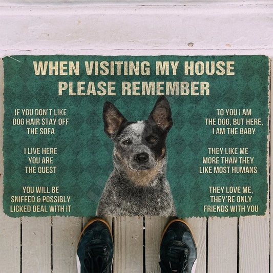 Blue Heeler's House Rules Doormat