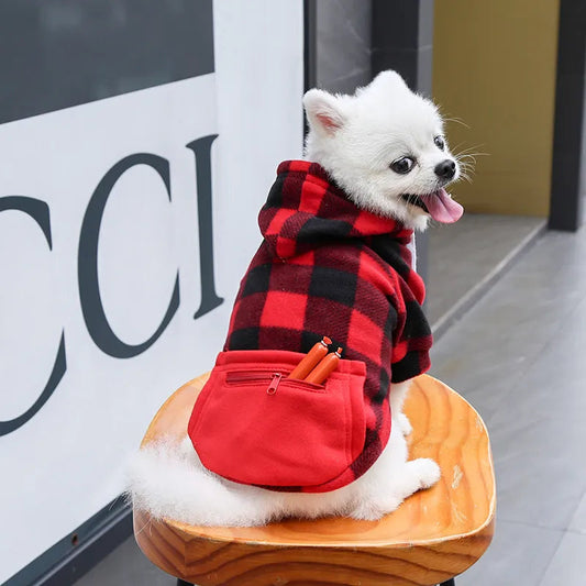 Pomeranian Plaid winter Hoodies