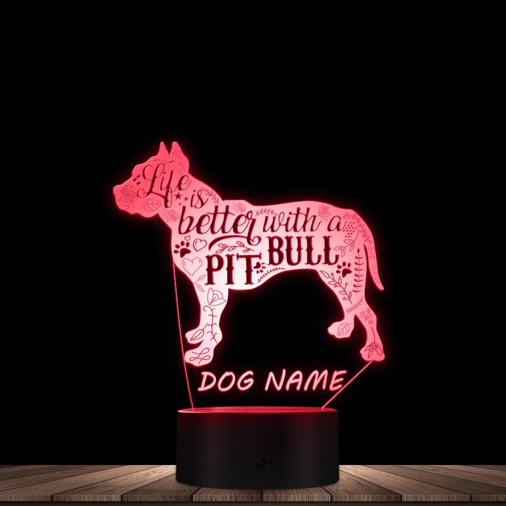 Pitbull Custom Name LED Lighting