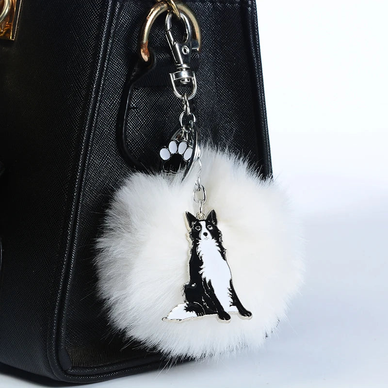 Border Collie Paw Key Chain