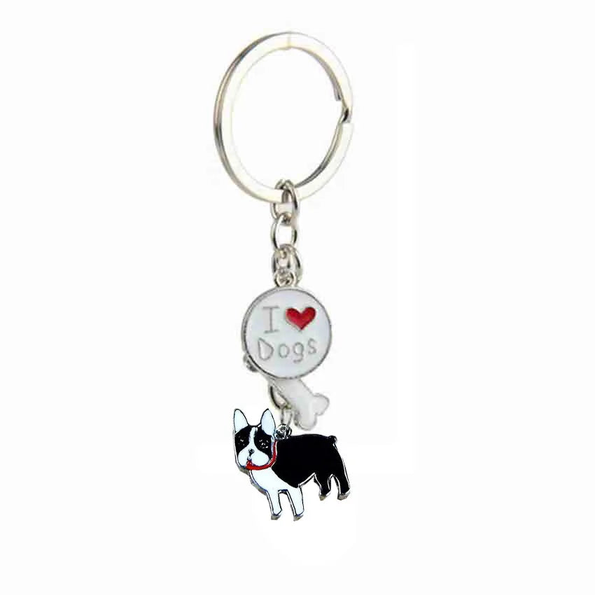 Boston Terrier Pendant Keyring