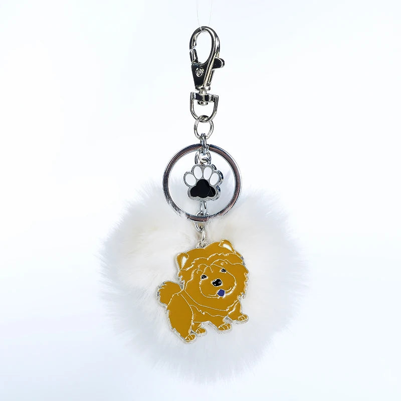 Chow Chow Pompom Keyrings