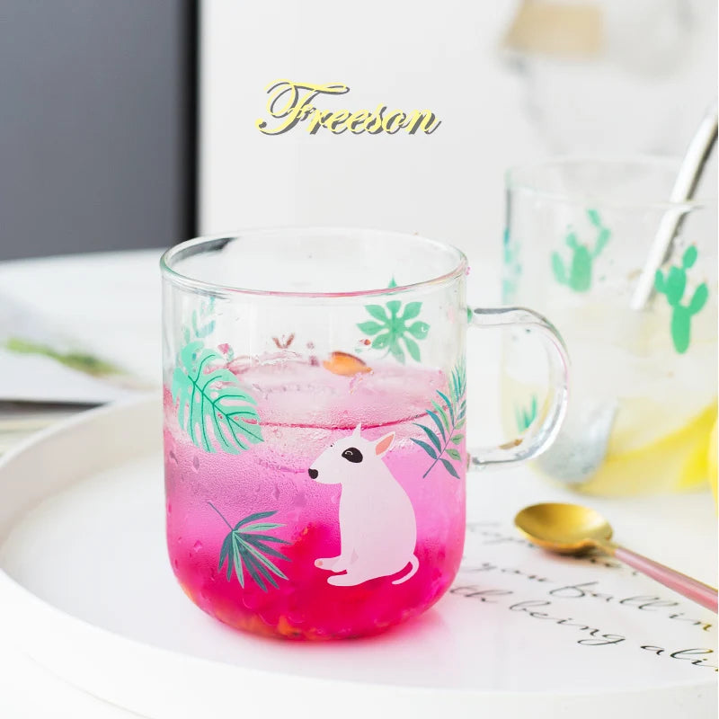 Cute Bull Terrier Coffee Glass