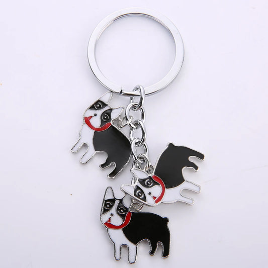 Boston Terrier Pendant Keyring