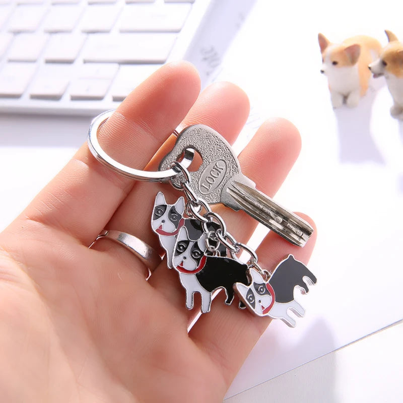 Boston Terrier Pendant Keyring