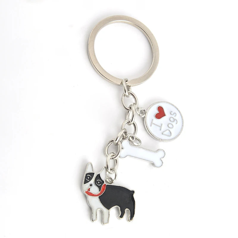 Boston Terrier Pendant Keyring