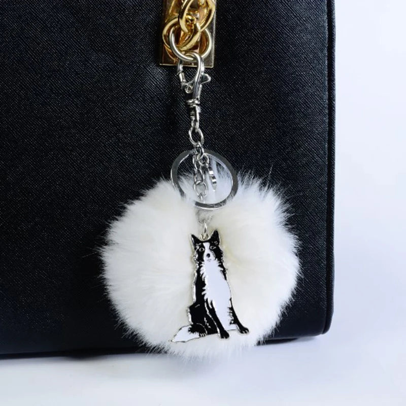 Border Collie Paw Key Chain