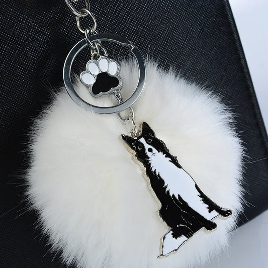 Border Collie Paw Key Chain