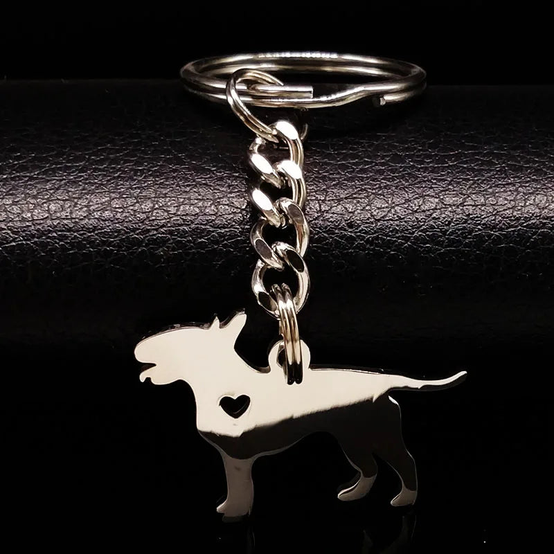 Bull Terrier Lover Keyring