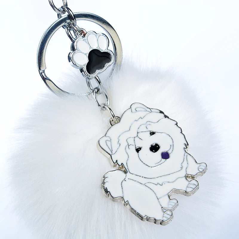 Chow Chow Pompom Keyrings