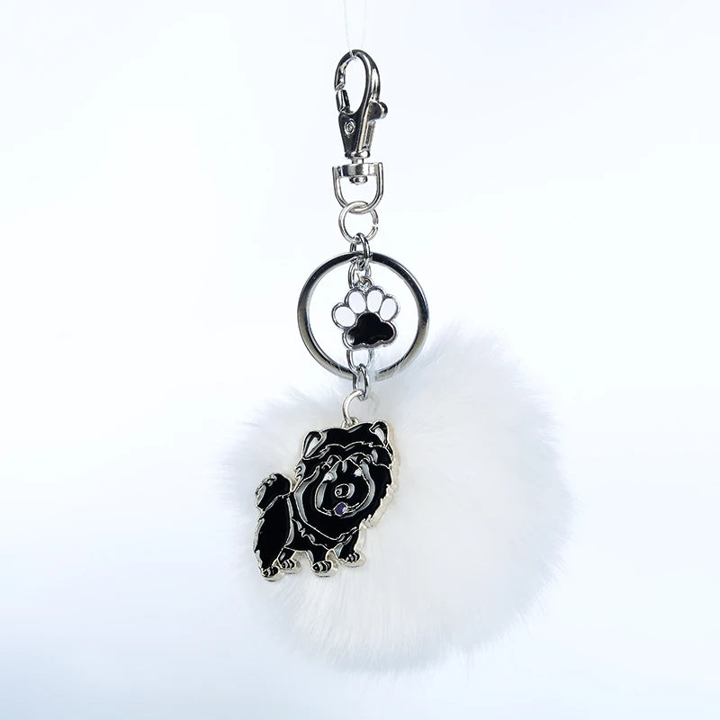 Chow Chow Pompom Keyrings