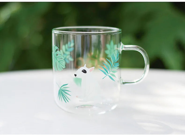 Cute Bull Terrier Coffee Glass