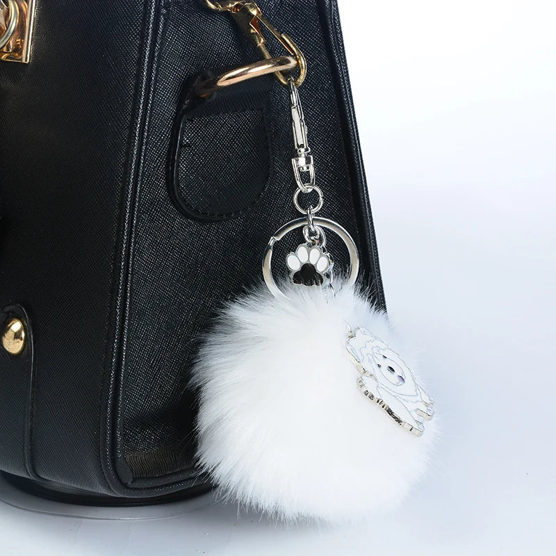 Chow Chow Pompom Keyrings