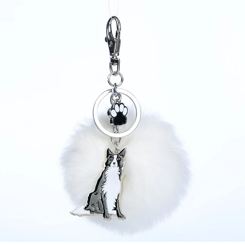 Border Collie Paw Key Chain