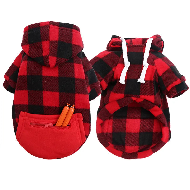 Pomeranian Plaid winter Hoodies