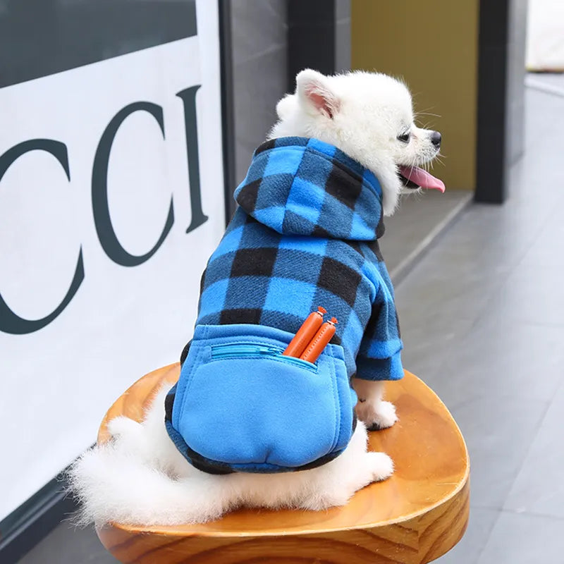 Pomeranian Plaid winter Hoodies