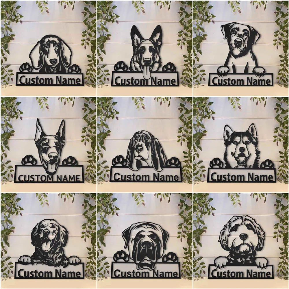 Basset Hound Custom Die Cut Metal Sign